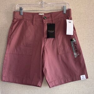 Lee Flex To Go Bermuda Shorts NWT Pink Casual Stretch Comfort Sz 4M Athleisure